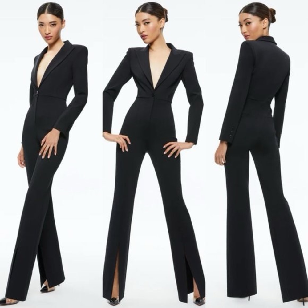 Alice + Olivia Black Tailored Jumpsuit